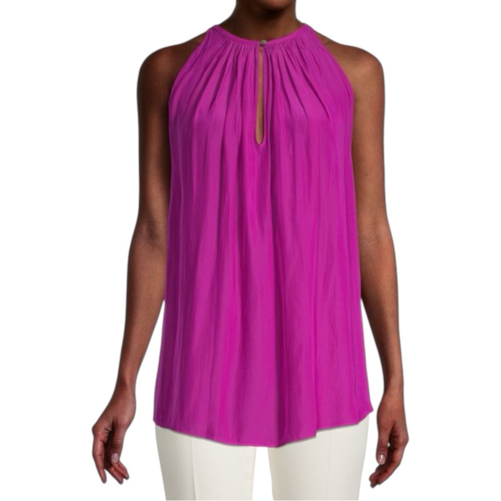 RAMY BROOK ☆ Fuchsia PIPER Satin Draped Tank